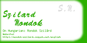 szilard mondok business card